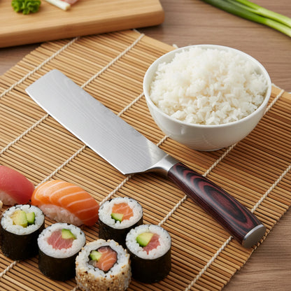 Luneso 5 dalių japoniško stiliaus virtuvinių peilių rinkinys iš anglinio plieno