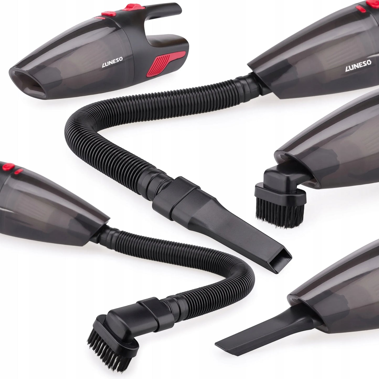 Luneso bevielis rankinis automobilinis dulkių siurblys, 120W, HEPA filtras