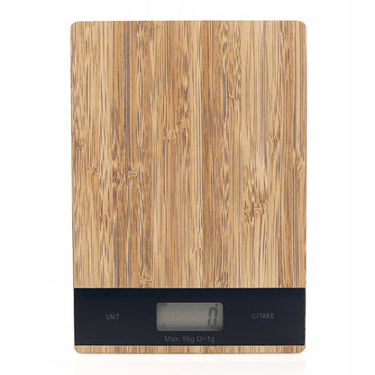 Luneso tiksli bambukinė elektroninė virtuvinė svarstyklė 5kg 1g
