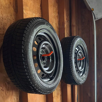 „Maclean MC-437“ plieninių sieninių laikiklių rinkinys, 4 vnt., ratams, padangoms, dviračiams ir įrankiams, iki 60 kg vienam laikikliui