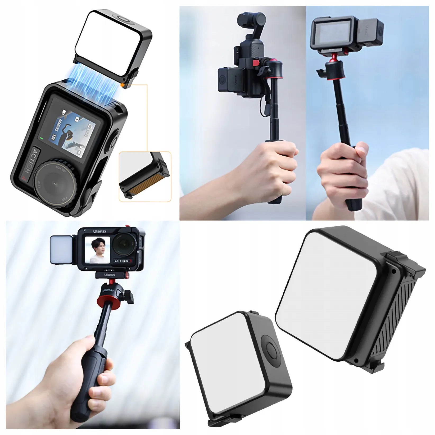 Magnetinė LED lempa Ulanzi LM18 IPX5, skirta DJI Osmo Action 3 4