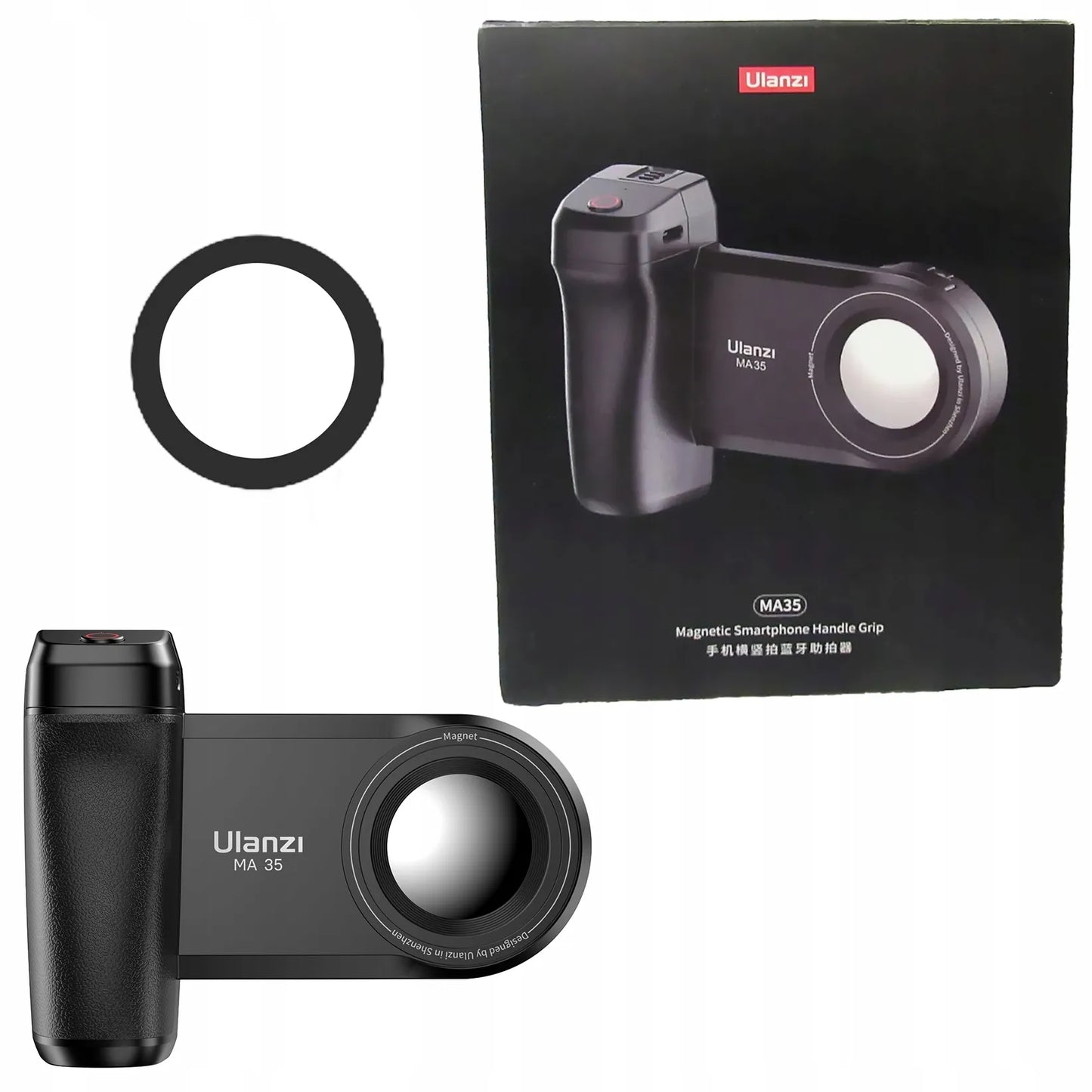 Magnetinis laikiklis ULANZI MA35 su „Bluetooth“ nuotolinio valdymo pulteliu, skirtas „iOS“ ir „Android“ išmaniesiems telefonams