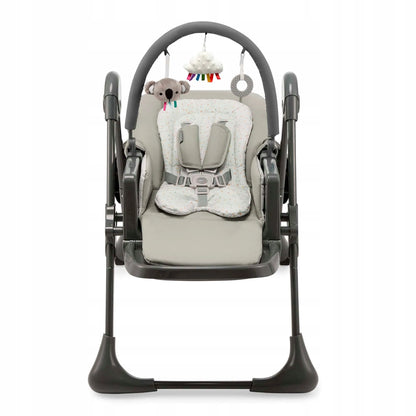 Maitinimo kėdutė 2 viename Kinderkraft TUMMIE 0–14 kg, gultukas, pilka