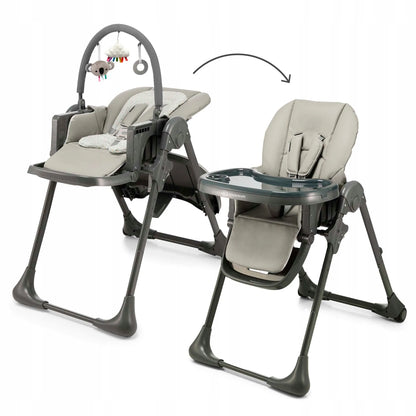 Maitinimo kėdutė 2 viename Kinderkraft TUMMIE 0–14 kg, gultukas, pilka