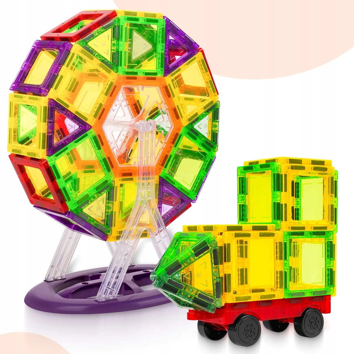 MalPlay 3D magnetinis konstruktorius, 70 dalių, edukacinis rinkinys