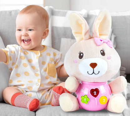 MalPlay interaktyvus pliušinis triušiukas su šviesa ir muzika