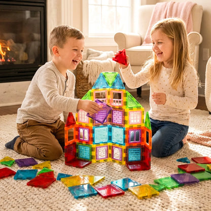 „MalPlay“ magnetinis 3D konstruktorius vaikams, 45 dalių edukacinis rinkinys