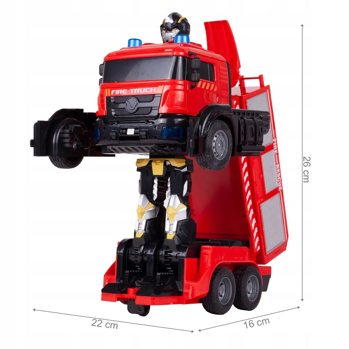 MalPlay nuotoliniu būdu valdoma transformuojanti gaisrinė-robotas