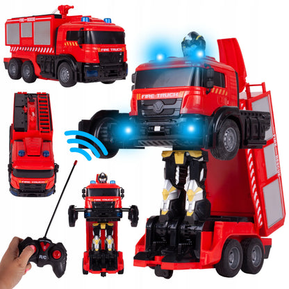 MalPlay nuotoliniu būdu valdoma transformuojanti gaisrinė-robotas
