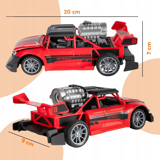 MalPlay nuotoliniu būdu valdomas RC Drift automobilis su LED apšvietimu ir garų efektu