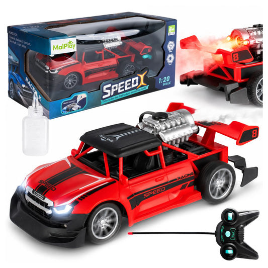 MalPlay nuotoliniu būdu valdomas RC Drift automobilis su LED apšvietimu ir garų efektu