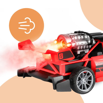 MalPlay nuotoliniu būdu valdomas RC Drift automobilis su LED apšvietimu ir garų efektu