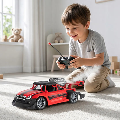 MalPlay nuotoliniu būdu valdomas RC Drift automobilis su LED apšvietimu ir garų efektu