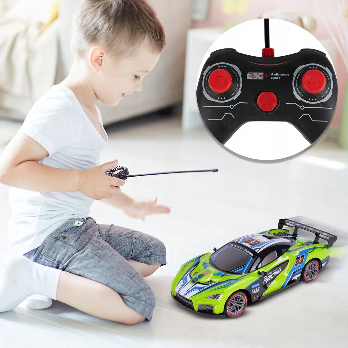 MalPlay RC automobilis su nuotolinio valdymo pultu, 1:12, su LED apšvietimu