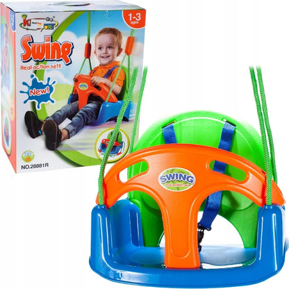 MalPlay vaikiškos sūpynės 3in1 su saugos diržais