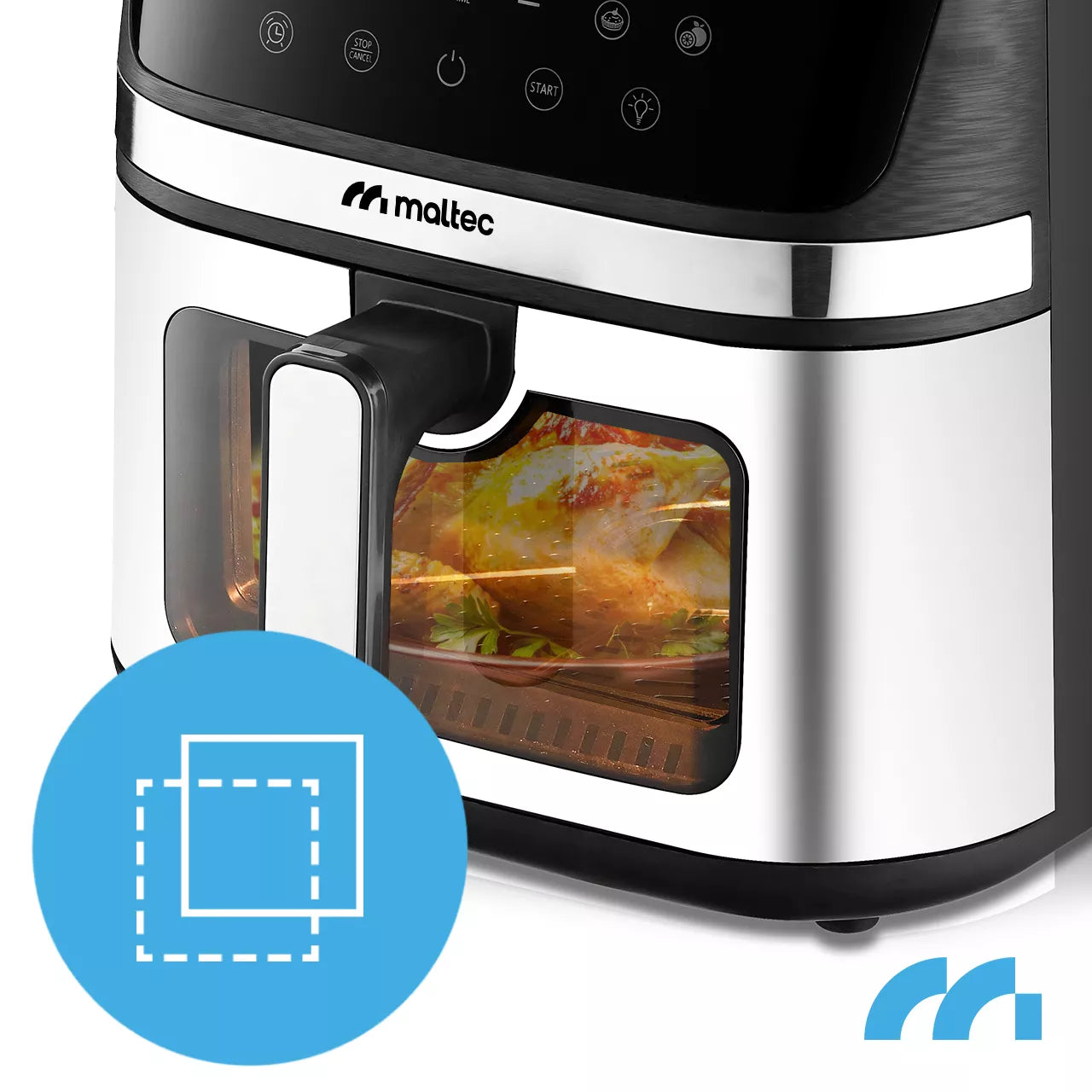Maltec AirFryer 1800W 7L beznanė gruzdintuvė su stebėjimo langeliu