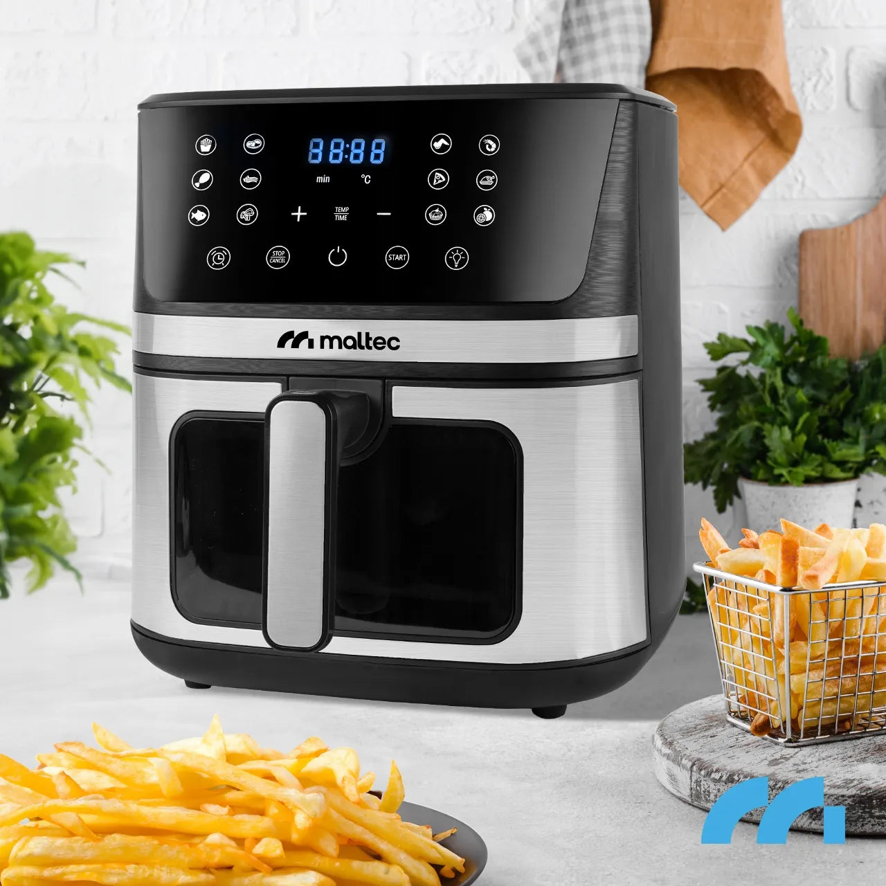 Maltec AirFryer 1800W 7L beznanė gruzdintuvė su stebėjimo langeliu