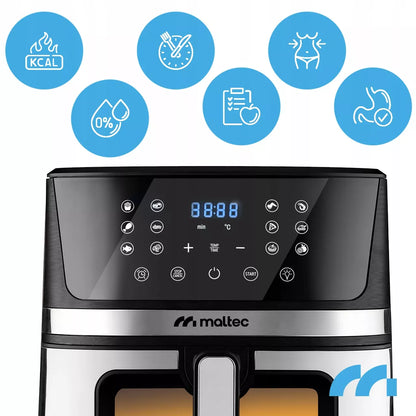 Maltec AirFryer 1800W 7L beznanė gruzdintuvė su stebėjimo langeliu
