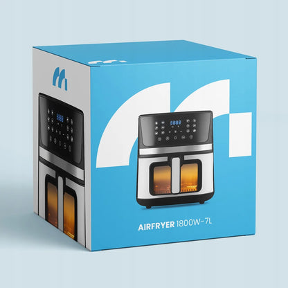 Maltec AirFryer 1800W 7L beznanė gruzdintuvė su stebėjimo langeliu