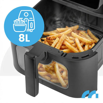 Maltec bekontaktė gruzdintuvė AirFryer 8L 2000W su langeliu ir kepimo indeliais