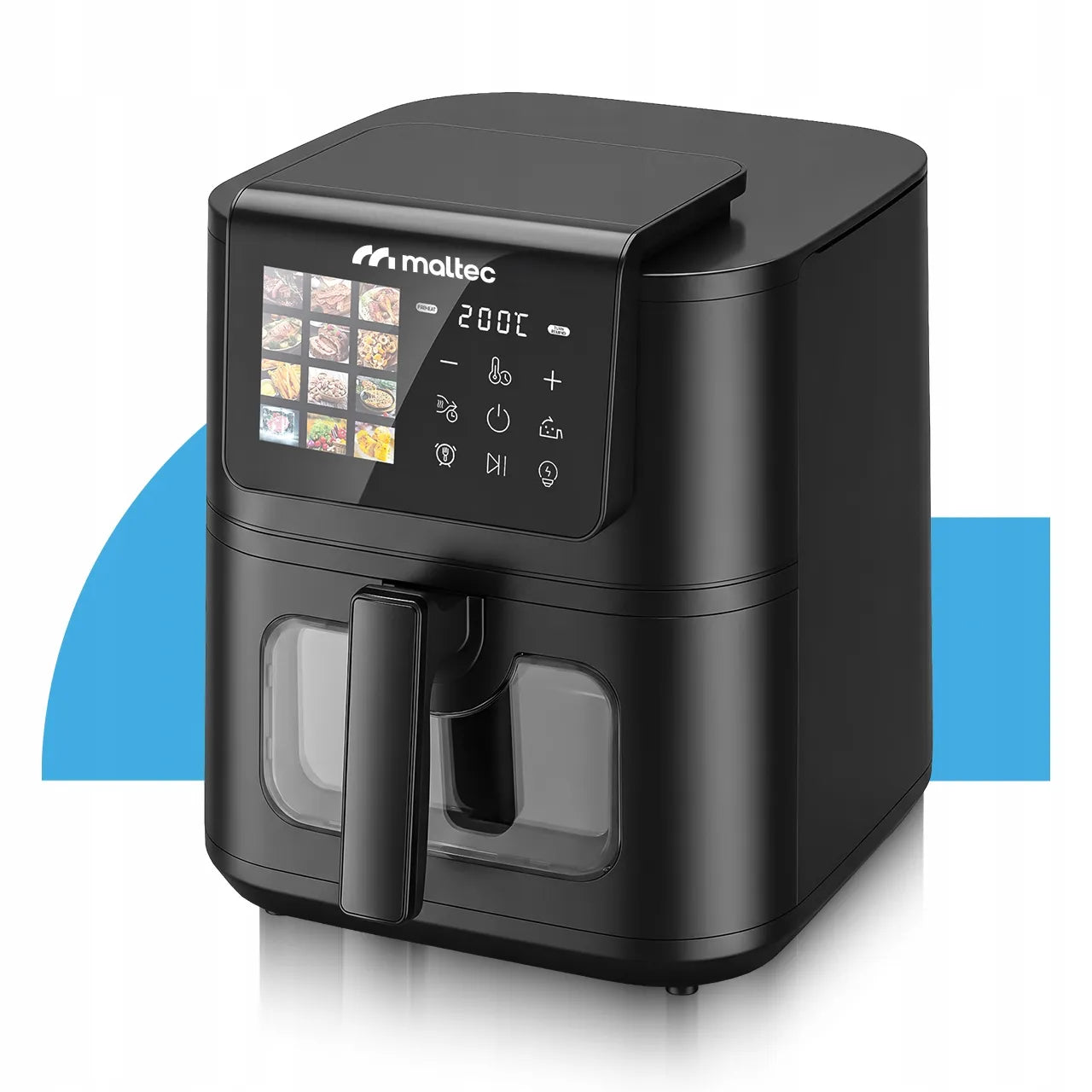 Maltec bekontaktė gruzdintuvė AirFryer 8L 2000W su langeliu ir kepimo indeliais