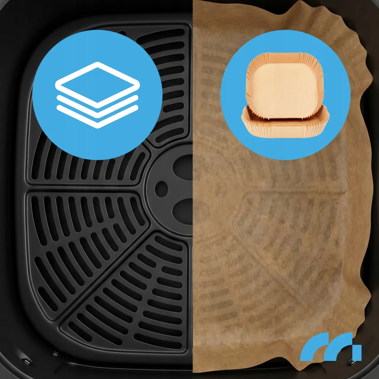 Maltec bekontaktė gruzdintuvė AirFryer 8L 2000W su langeliu ir kepimo indeliais