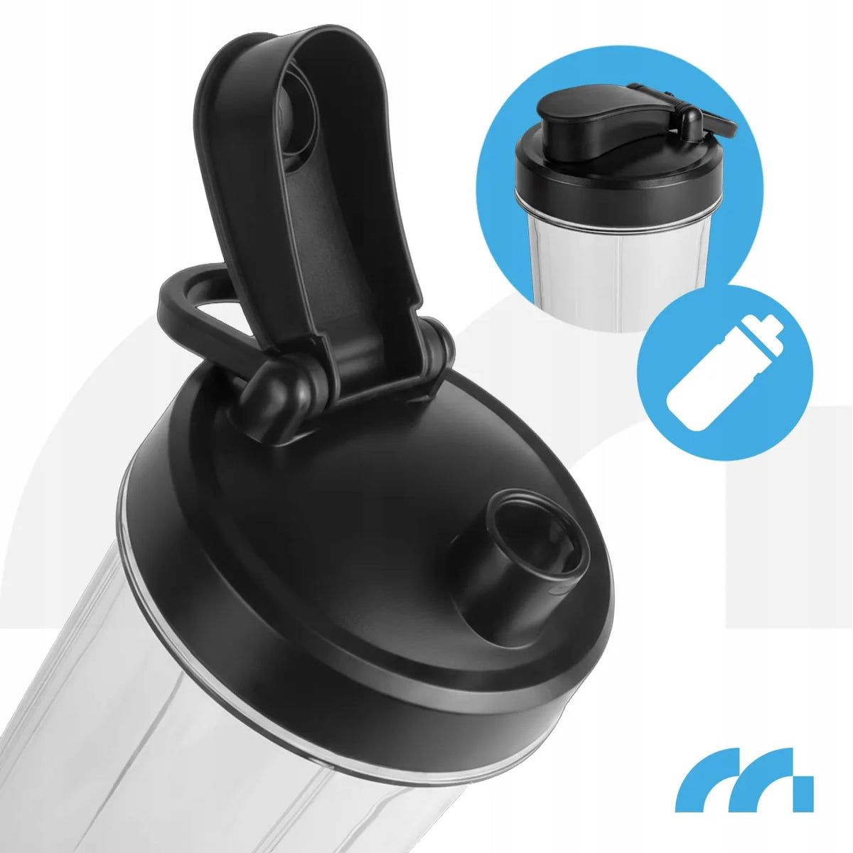 Maltec BL1000W stacionarus stiklinis trintuvas kokteiliams ir glotnučiams, 1,5 l, 1000 W, su 500 ml buteliuku