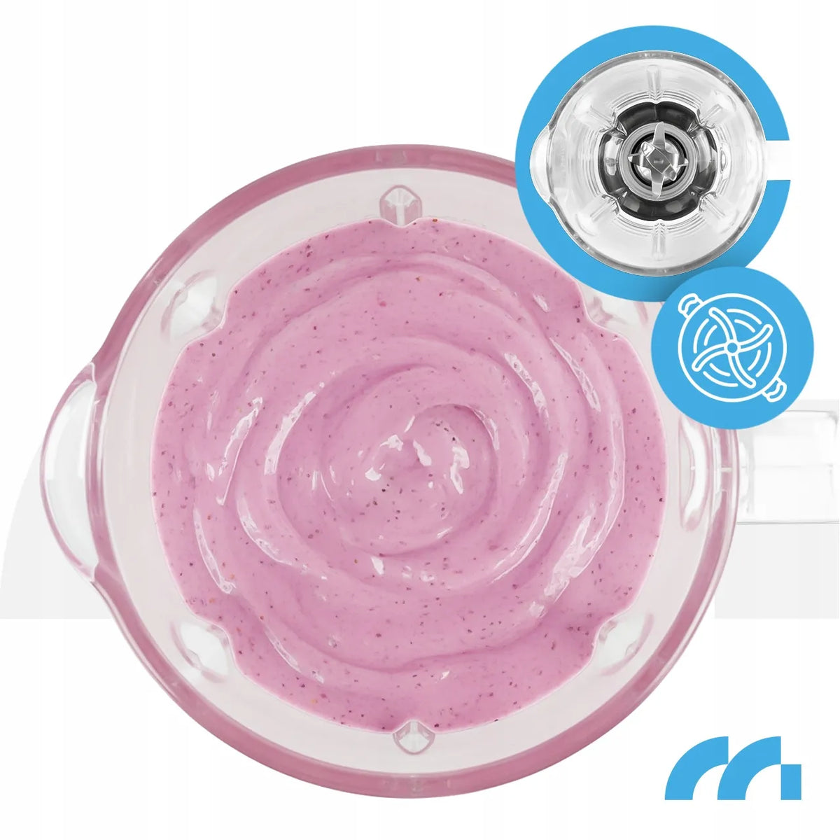 Maltec BL1000W stacionarus stiklinis trintuvas kokteiliams ir glotnučiams, 1,5 l, 1000 W, su 500 ml buteliuku