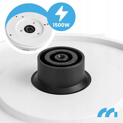 MalTec Boily3000-WH elektrinis virdulys su temperatūros reguliavimu, LED apšvietimu ir šilumos palaikymo funkcija, 1,5 l