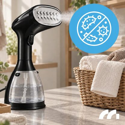 Maltec HDS5000W rankinis drabužių garintuvas ir garinis lygintuvas, 7 viename, su priedais ir kelnių kantų segtuku