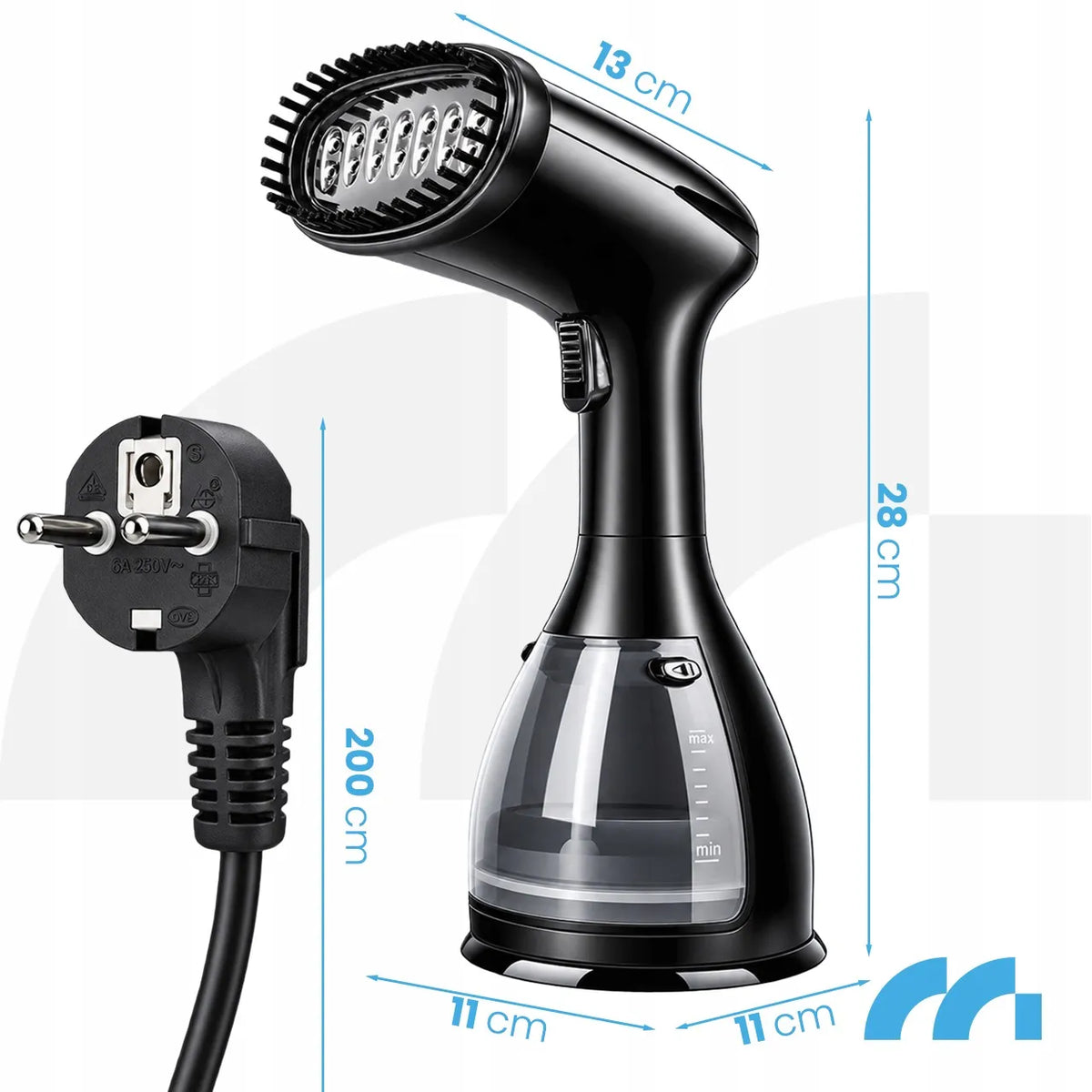 Maltec HDS5000W rankinis drabužių garintuvas ir garinis lygintuvas, 7 viename, su priedais ir kelnių kantų segtuku