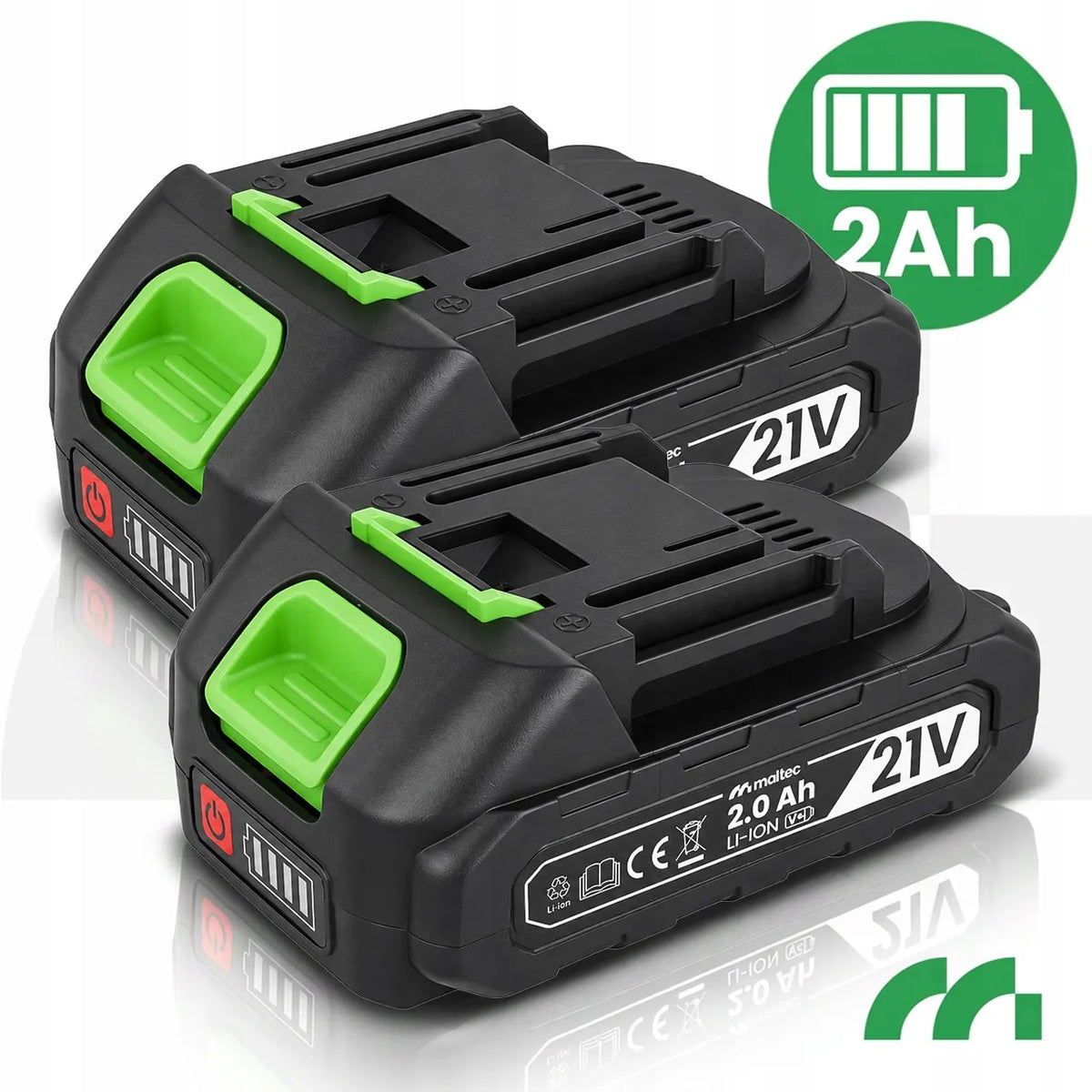MalTec MasterCut800W akumuliatorinis grandininis šakų pjūklas, 21 V, 2 baterijos, 4 ir 6 colių kreipikliai