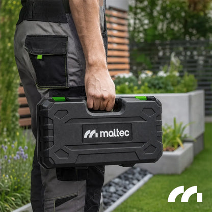 MalTec MasterCut800W akumuliatorinis grandininis šakų pjūklas, 21 V, 2 baterijos, 4 ir 6 colių kreipikliai