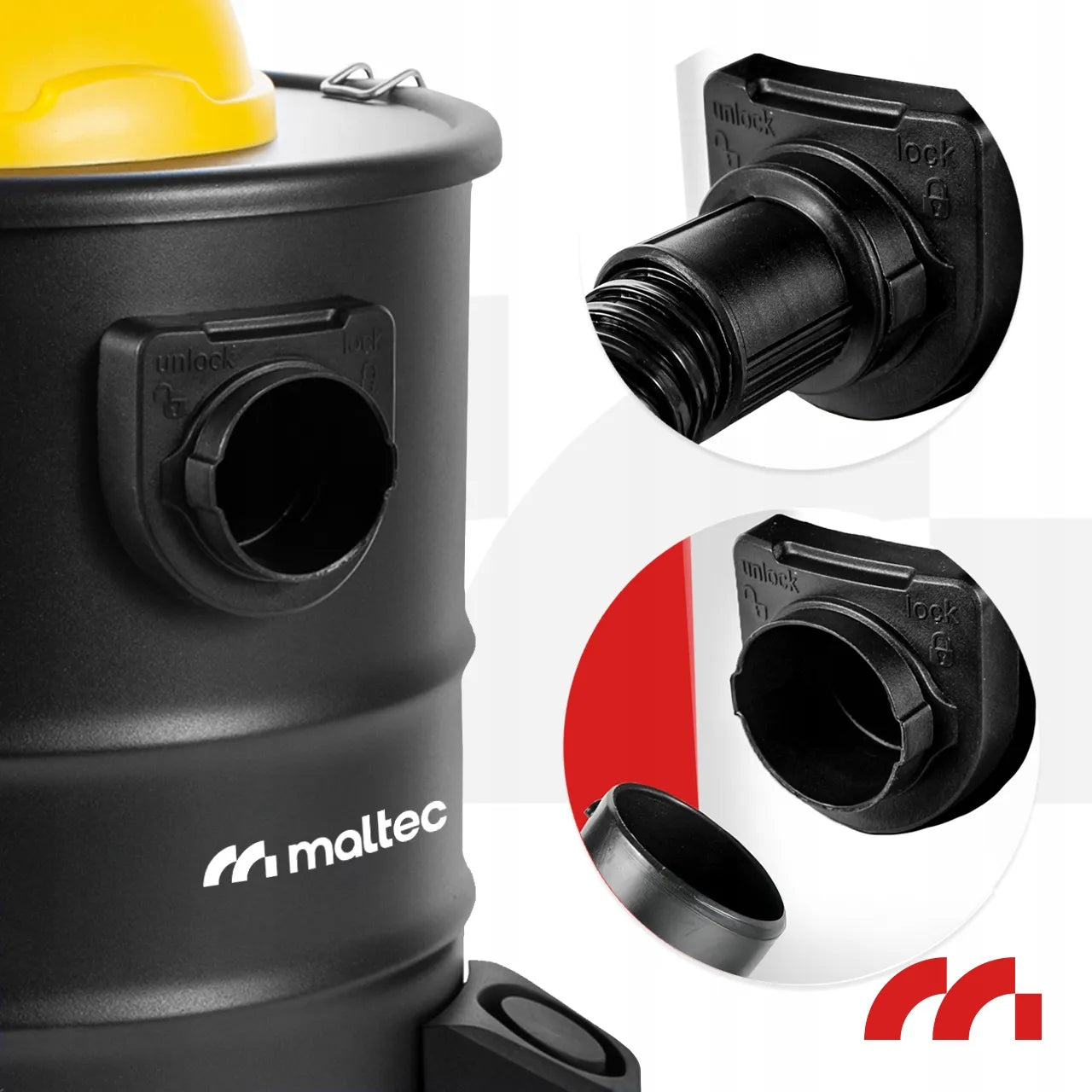 Maltec ML1800-ASH Pramoninis židinio ir pelenų siurblys, 18L, 1800W