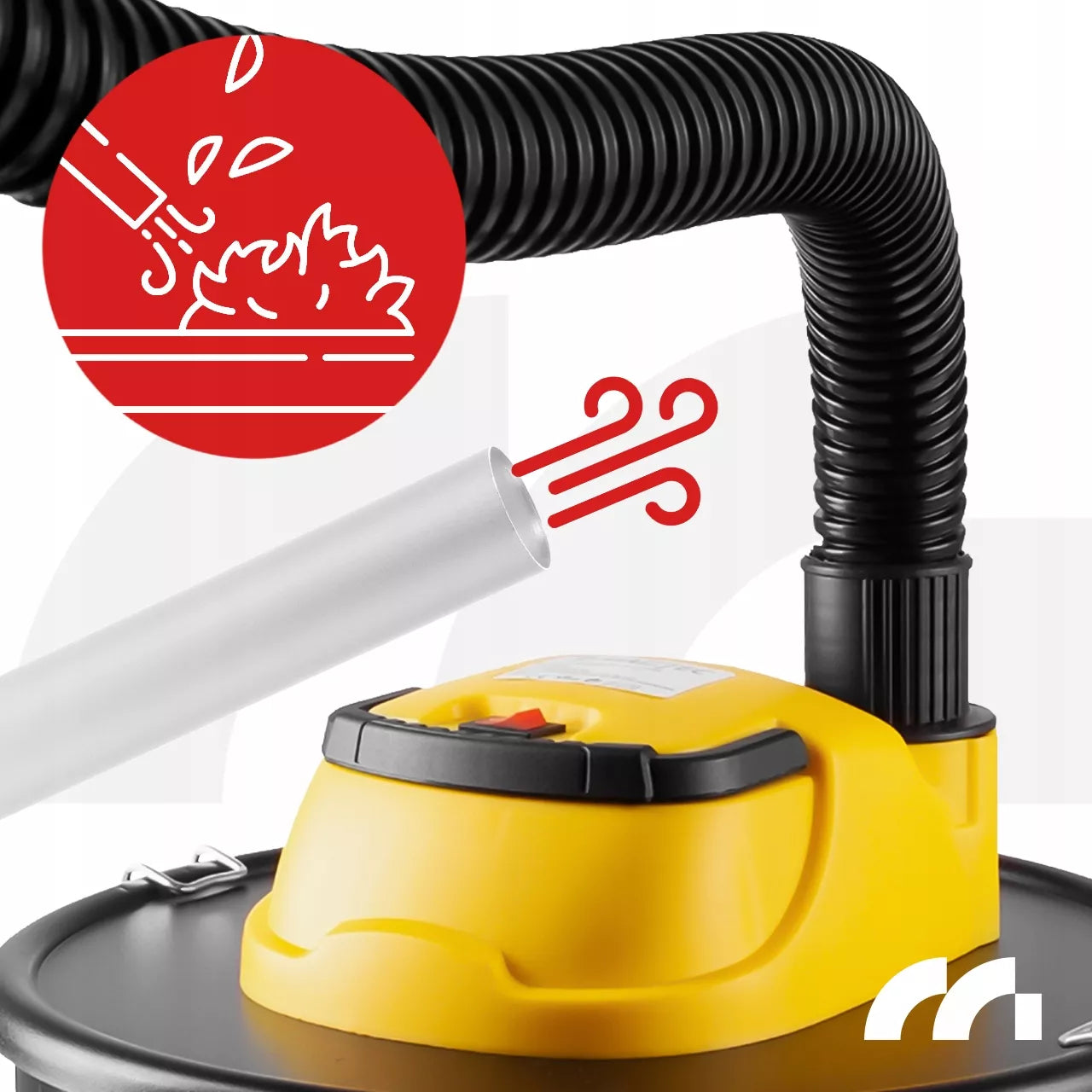Maltec ML1800-ASH Pramoninis židinio ir pelenų siurblys, 18L, 1800W