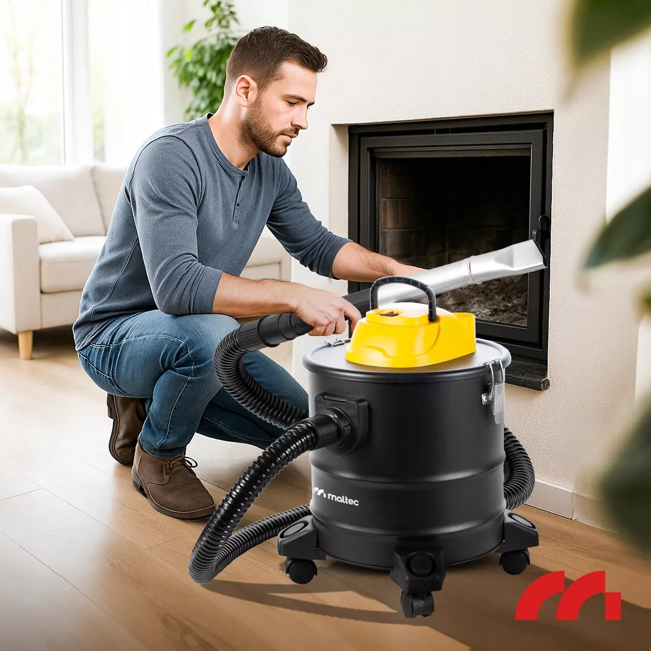 Maltec ML1800-ASH Pramoninis židinio ir pelenų siurblys, 18L, 1800W