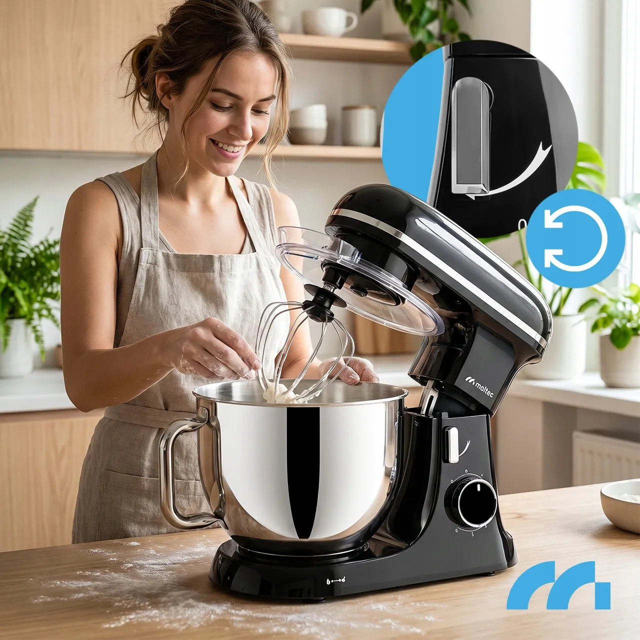 Maltec planetarinis virtuvinis robotas maišytuvas 7L 2000W