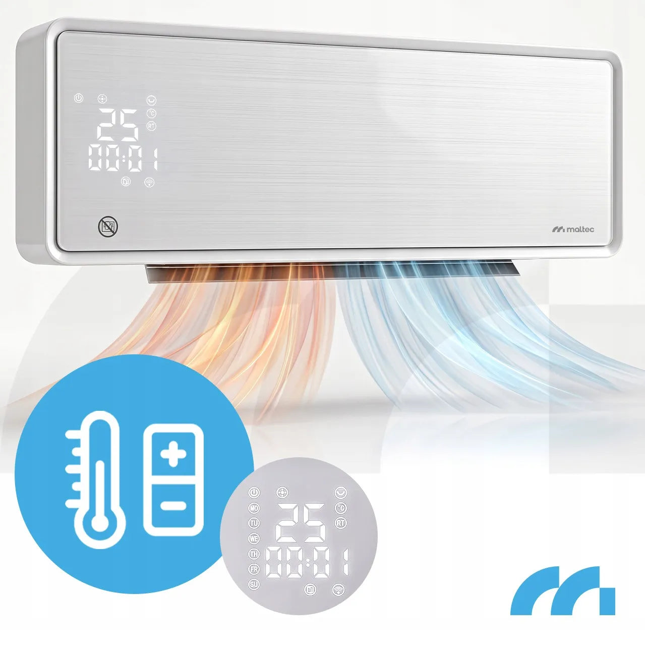 MalTec PT5800W-WH WiFi oro užuolaida su šildytuvu, 2000W