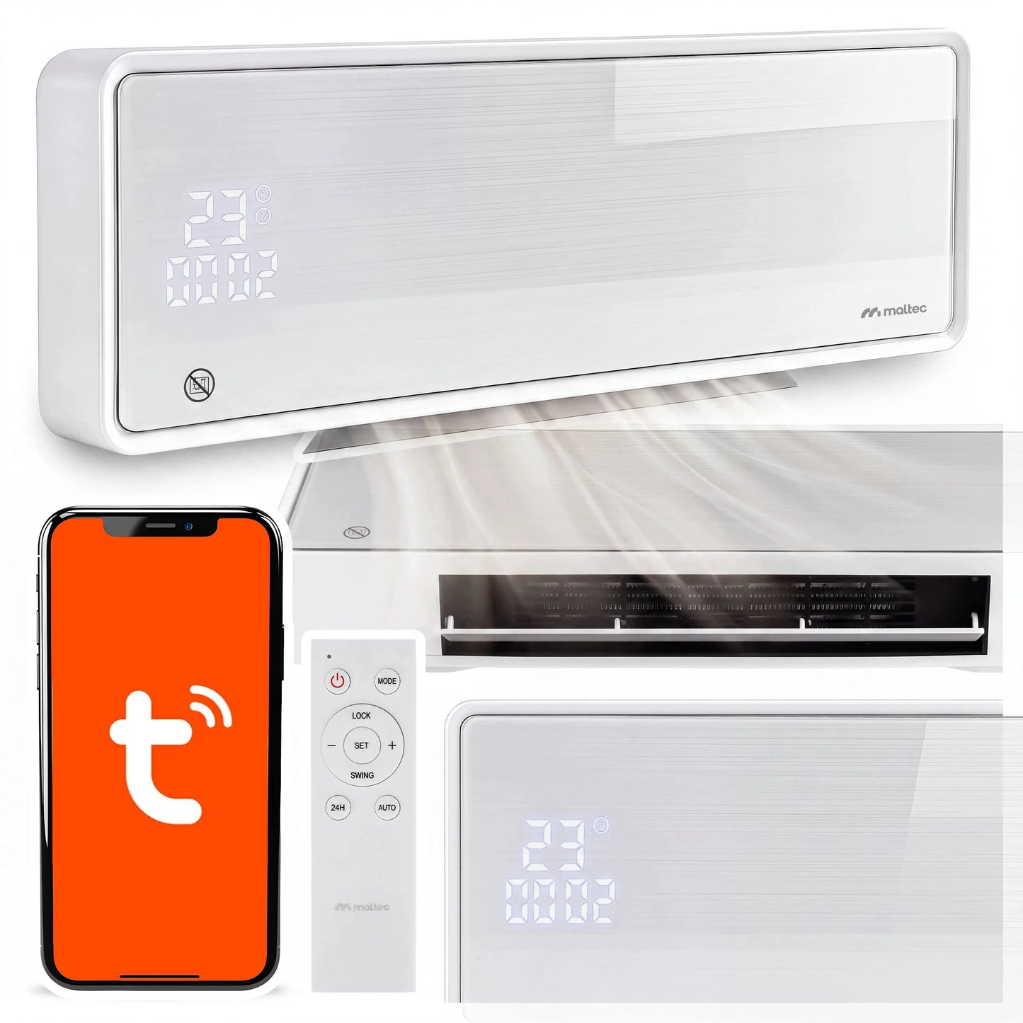 MalTec PT5800W-WH WiFi oro užuolaida su šildytuvu, 2000W