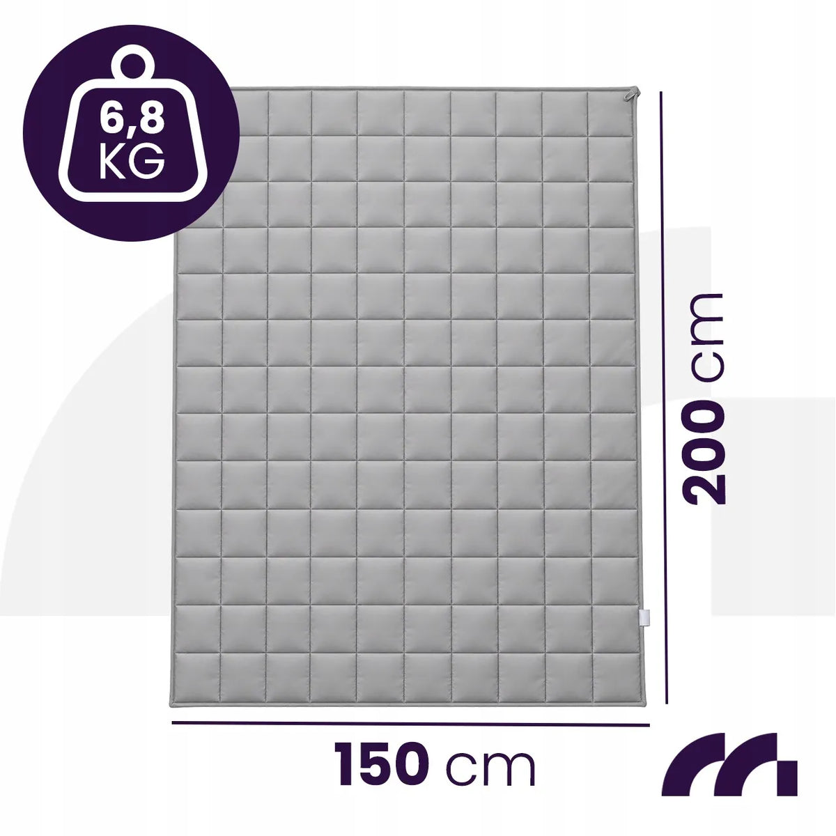 MalTec SOMNI svertinė antklodė, 150 × 200 cm, 6,8 kg, medvilninė sensorinė antklodė vaikams ir suaugusiesiems