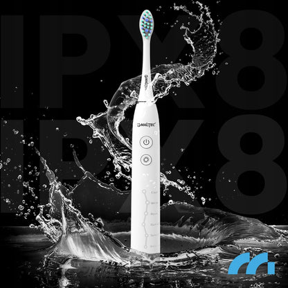 Maltec Toothie X1 WH soninis elektrinis dantų šepetėlis, 6 režimai, 6 antgaliai ir kelioninis dėklas