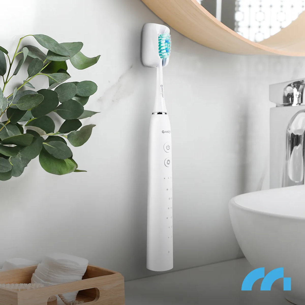 Maltec Toothie X1 WH soninis elektrinis dantų šepetėlis, 6 režimai, 6 antgaliai ir kelioninis dėklas