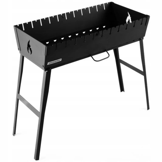 Mangal kepsninė lagaminas, 12 iešmų, su dėklu, anglinė, sulankstoma, metalinė, 2 mm