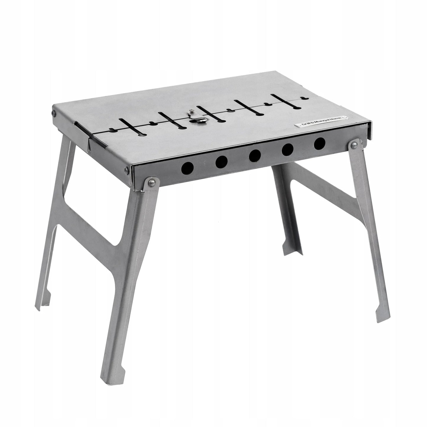 Mangal kepsninė lagaminas 6 iešmams, anglinė, sulankstoma, metalinė 3 mm