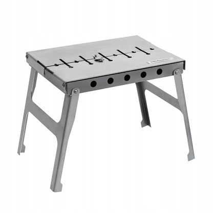 Mangal kepsninė lagaminas 6 iešmams, anglinė, sulankstoma, metalinė 3 mm