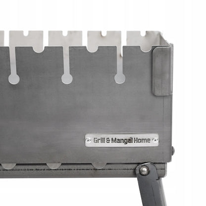 Mangal kepsninė lagaminas 6 iešmams, anglinė, sulankstoma, metalinė 3 mm