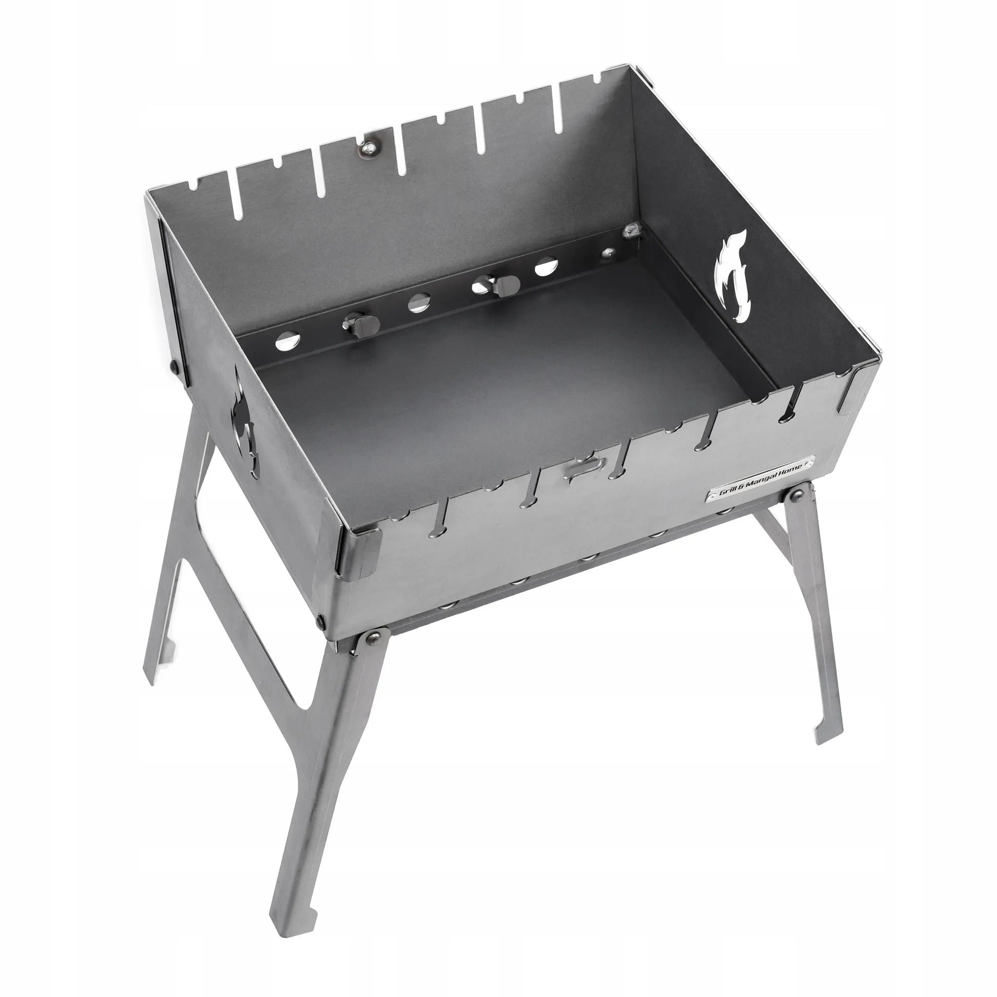 Mangal kepsninė lagaminas 6 iešmams, anglinė, sulankstoma, metalinė 3 mm