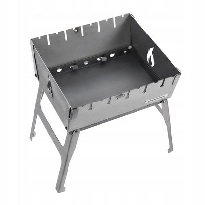 Mangal kepsninė lagaminas 6 iešmams, anglinė, sulankstoma, metalinė 3 mm
