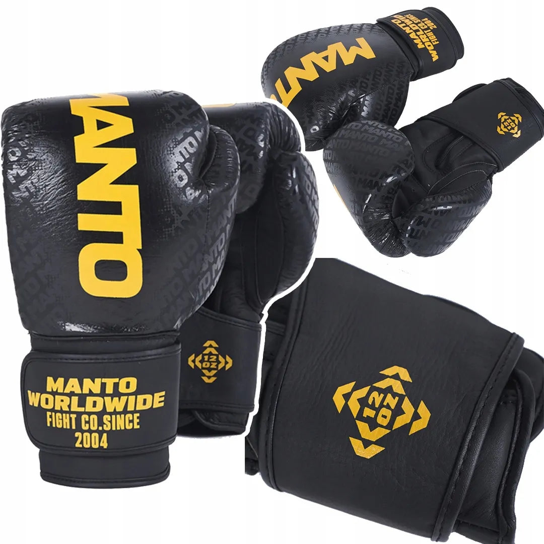 Manto Prime 2.0 PRO juodos bokso treniruočių pirštinės, 16 oz