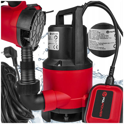 MAPOWER 400W panardinamasis siurblys švariam ir nešvariam vandeniui su plūde